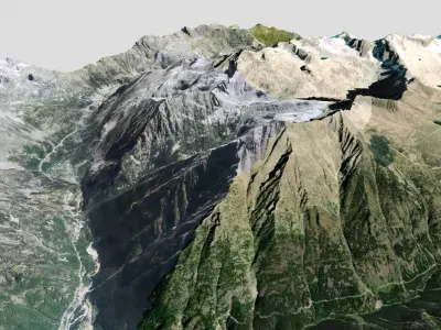 Mountain landscape Mount Astorg 3354m Spain 3D model