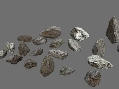 rocks Low-poly 3D model