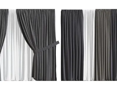 Curtain set 02 3D model