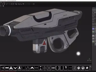 Cyber Assault Gun Low-poly 3D model