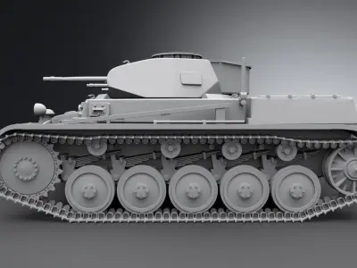 Panzer 2 C and F scale model 3D print model