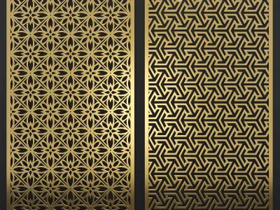 10 Set CNC Wall Partition 3d Panel 3D model