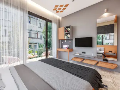 Interior - Modern Style Bedroom 3D model