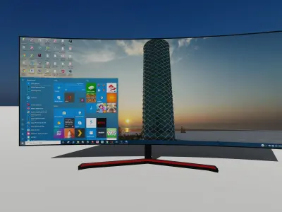 Gaming monitor  Low-poly 3D model