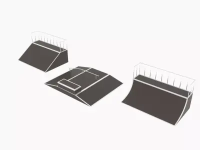 Skate Park Pack Low-poly  3D model