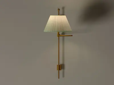 Classic golden wall lamp Low-poly 3D model
