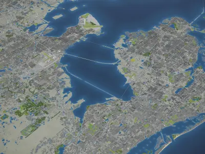 Tampa Bay Low-poly 3D model