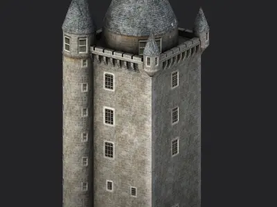 Scrabo Tower Low-poly 3D model
