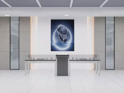 Modern Watch Store Showroom Interior 3D Model Low-poly 3D model