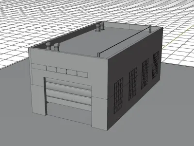 Factory Building B Low-poly 3D model