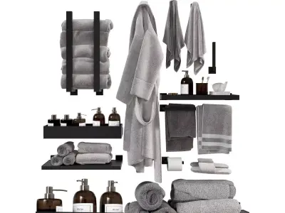 Next Color palette  Decorative Bathroom Set 4 3D model