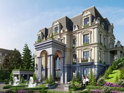 Luxury Neoclassical Villa - High-End French Mansion Exterior 3D model