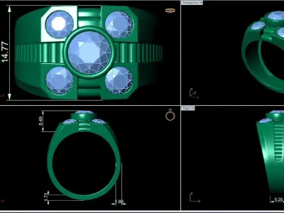 Small fancy mans ring 3D print model