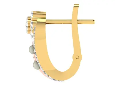 Light Weight Yellow Gold Diamond Earring EZ BI-62 3D print model