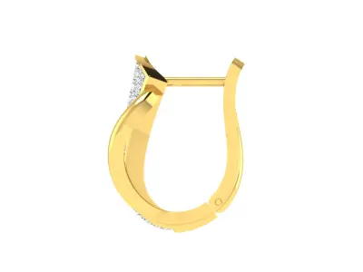 Light Weight Yellow Gold Diamond Earring EZ BI-32 3D print model
