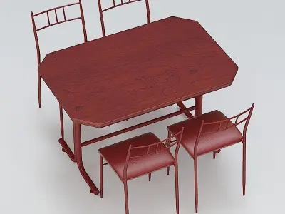 Chair and Table Set 3D model