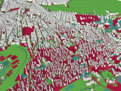 Geneva City Low-poly 3D model