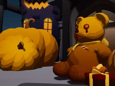 Halloween castle asset Low-poly 3D model