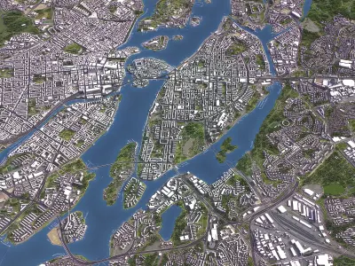 Stockholm - Topography Terrain 3D City 3D Model Pack