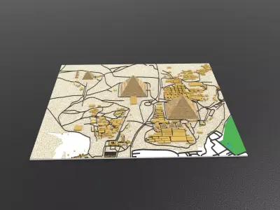 Giza Pyramids 3D Relief Map  Detailed Topographic Model 3D print model