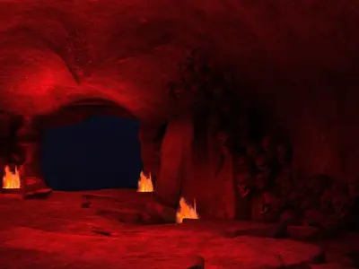 Skull Cave tunnel mine modular kit environment rock terrain 3D model