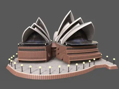 Sydney opera house  poly and model optimized already Low-poly 3D model