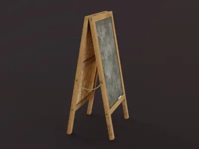 Chalkboard Sign Low-poly 3D model