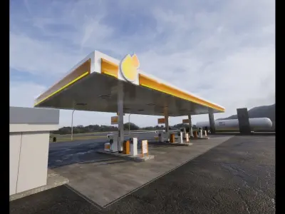 Gas Station - Unreal project 3D model