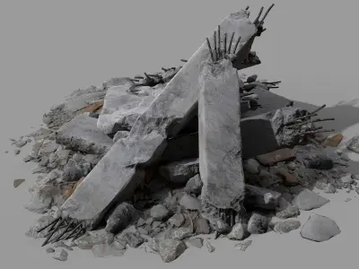Ruined Debris 05 Low-poly 3D model