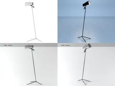 Claritas four different floor lamps 3D model