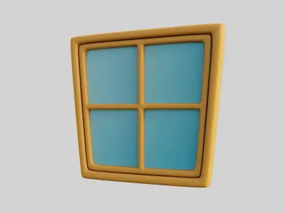 Cartoon Window 1b 3D model