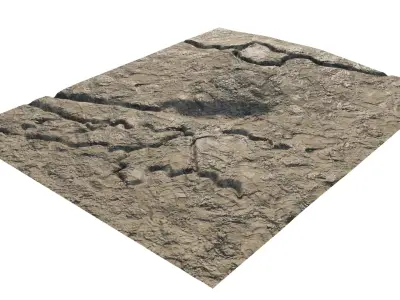 Abandoned WW1 battlefield with a lake 3D model