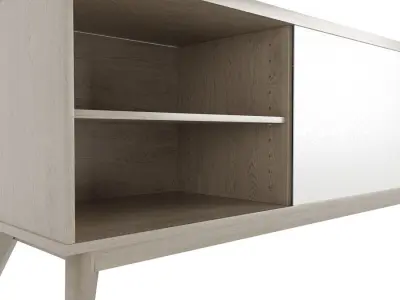 Tv bench wood - white  Free 3D model