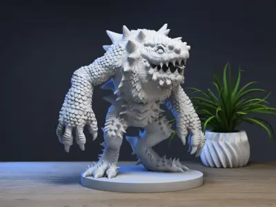 Demon dragon creature miniature  Cyborg miniature  3D print model
