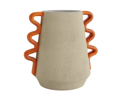 Orange and White Vase 3D model