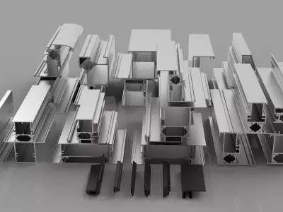 Aluminium profiles 3D model