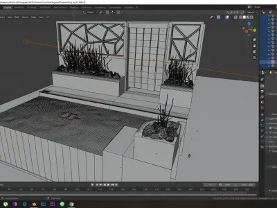 realistic modern swimming pool 3D model