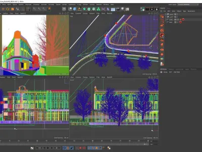 Redshift - C4D Scene files - Old London Pub Exterior 3D model
