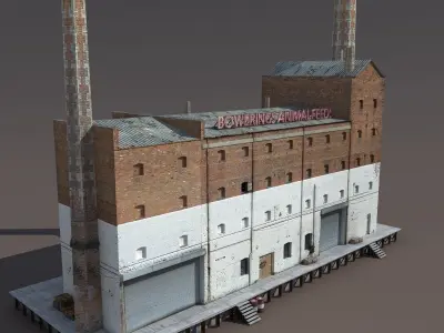 Factory Building BUNDLE Low-poly 3D model