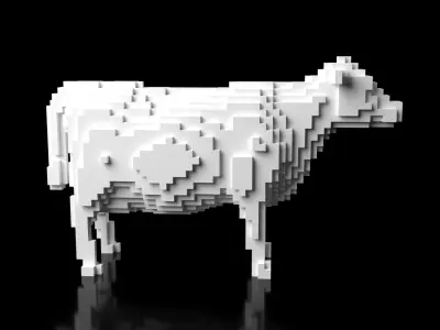 Cow Minecraft Voxel Low-poly 3D model