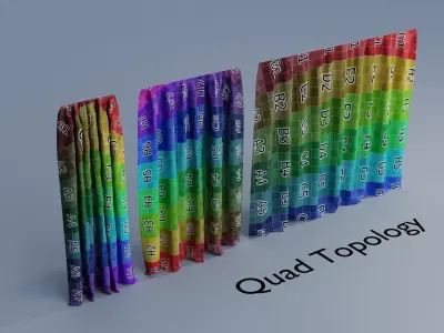Curtains Low-poly 3D model 3