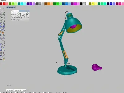 Desk Lamp Low-poly 3D model 14