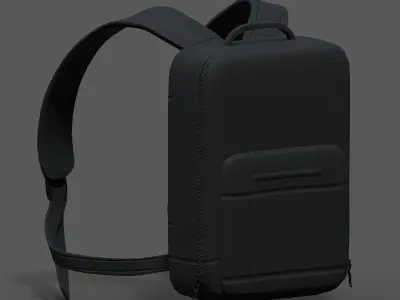 Backpack Camping Generic Black material  Low-poly 3D model