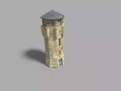 low poly prison tower Low-poly 3D model