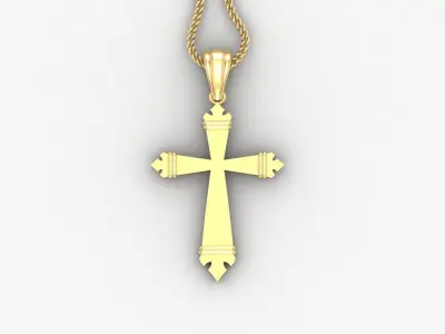 Light Gold 18K Cross Pendant 2CP066 3D print model