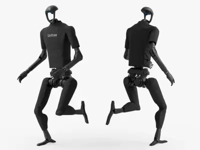  Unitree Advanced Humanoid Robot Dancing Animated Rigged For Blender 