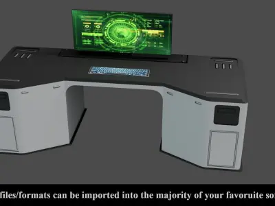 Sci-Fi Lab Table - Low poly - PBR - Game ready Low-poly 3D model