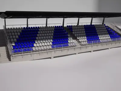 Racetrack Grandstand Tribune 2 Versions  3D model