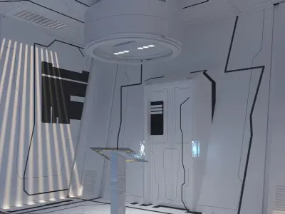 scifi corridor with textures 3D model