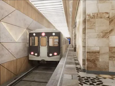 Subway Station 04 Low-poly 3D model